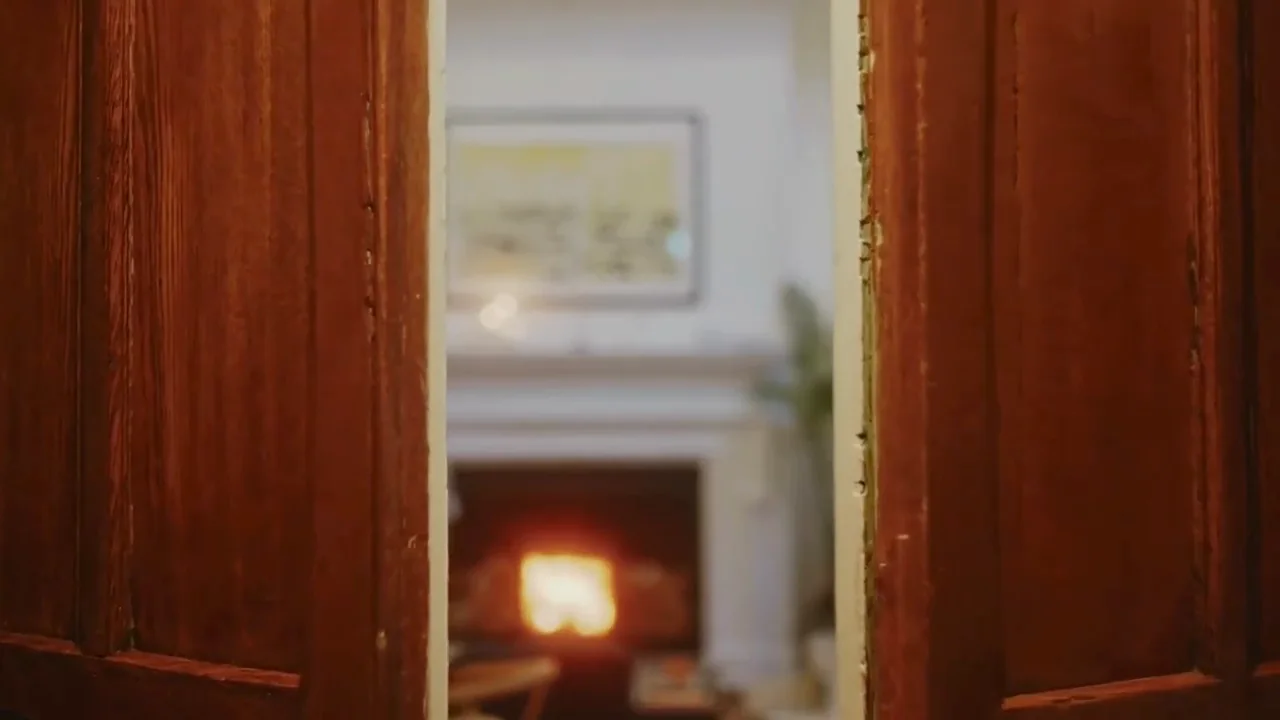The doors of River Arts Club, opening on to the garden